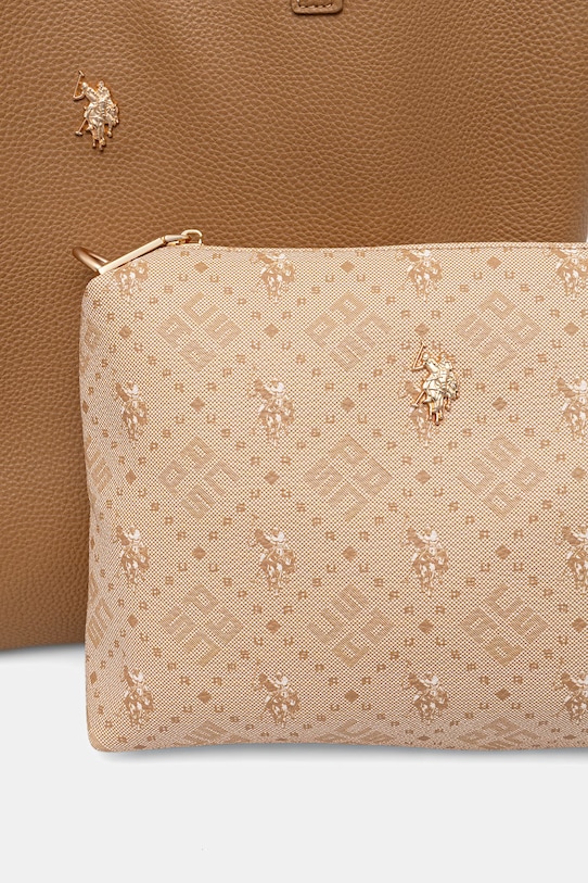 U.S. Polo Assn. poșetă cu două fețe Malibu maro BEUM08706WVP