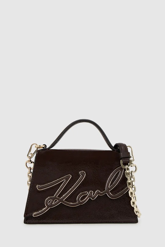 Karl Lagerfeld torebka skórzana nie mieści A4 bordowy A4W30033