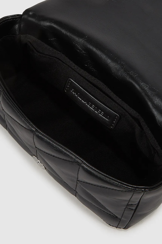 Kožená kabelka Karl Lagerfeld K/KUILT čierna A4W30051