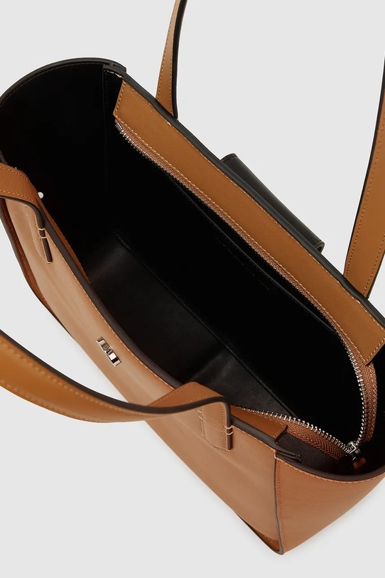 Δερμάτινη τσάντα Karl Lagerfeld καφέ A4W30066