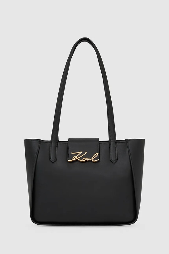 Кожена чанта Karl Lagerfeld щампа черен A4W30066