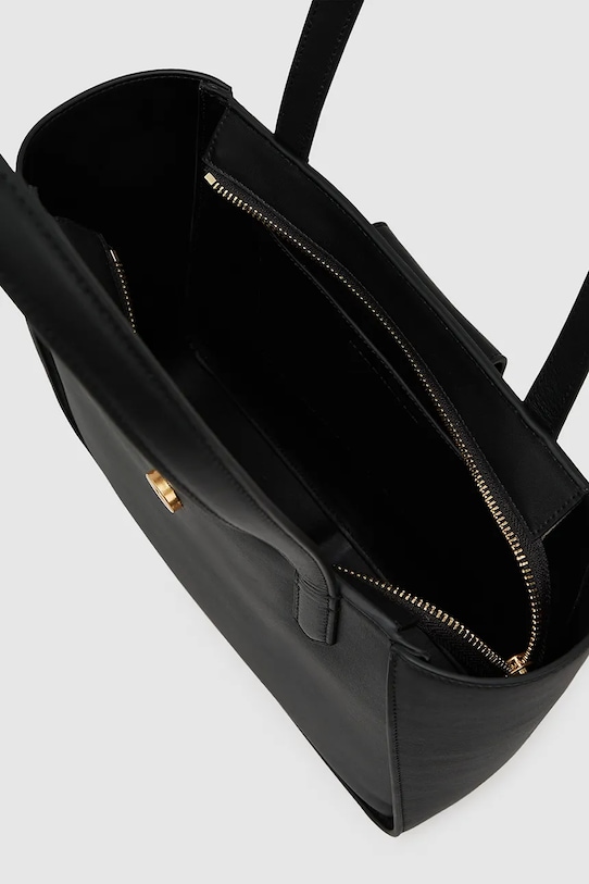 Kožená kabelka Karl Lagerfeld čierna A4W30066