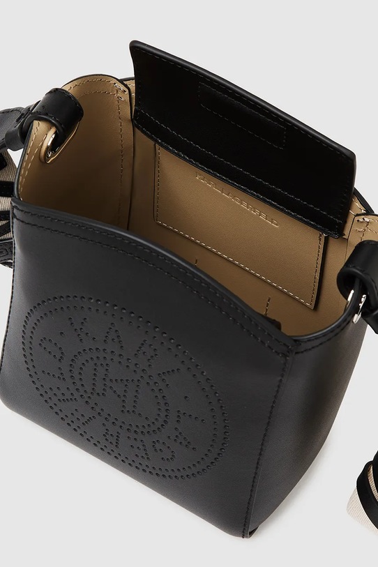 Δερμάτινη τσάντα Karl Lagerfeld μαύρο A4W30067