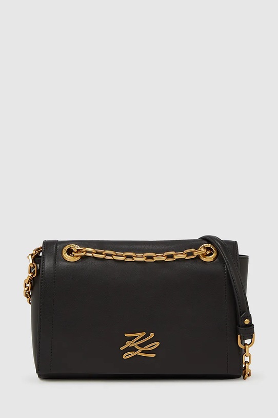 Кожена чанта Karl Lagerfeld щампа черен A4W30084