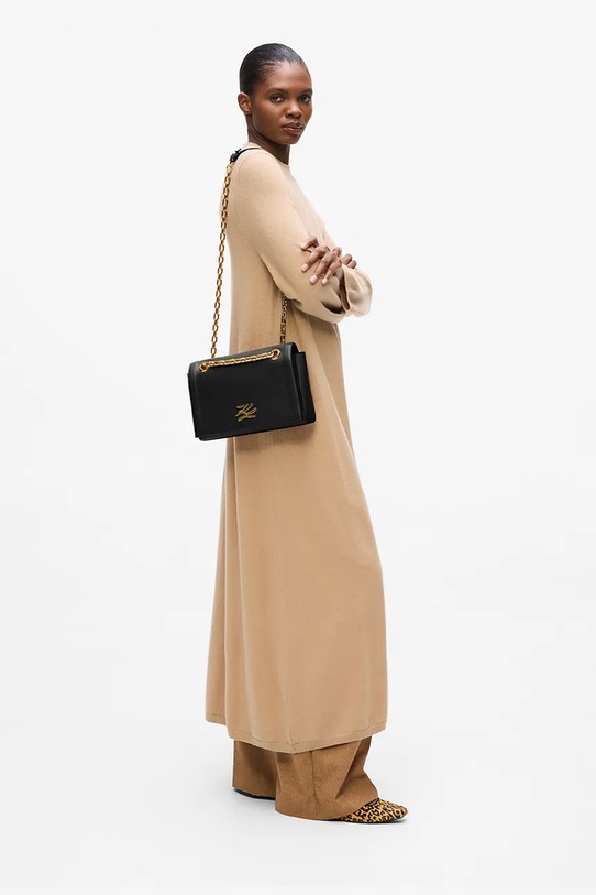 Кожена чанта Karl Lagerfeld A4W30084 черен