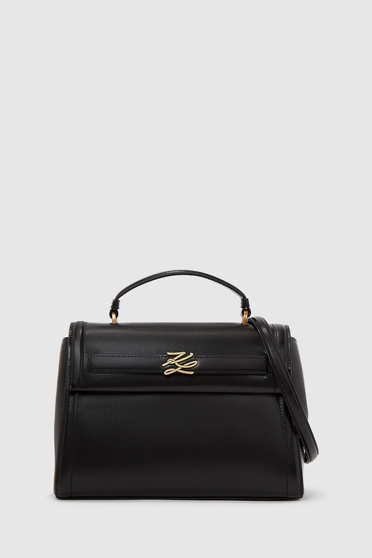 Karl Lagerfeld poșetă de piele nu incape in A4 negru A4W30099