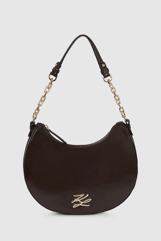 Karl Lagerfeld poșetă de piele nu incape in A4 burgundia A4W30104