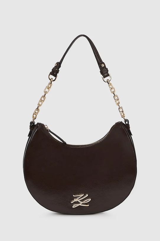 Kožená kabelka Karl Lagerfeld K/AUTOGRAPH usňová koža burgundské A4W30104