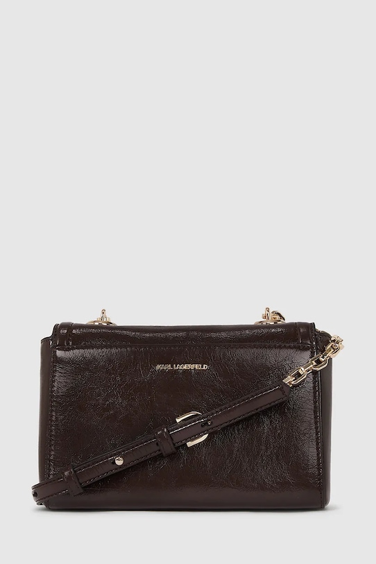 Karl Lagerfeld poșetă de piele A4W30106 burgundia AW25