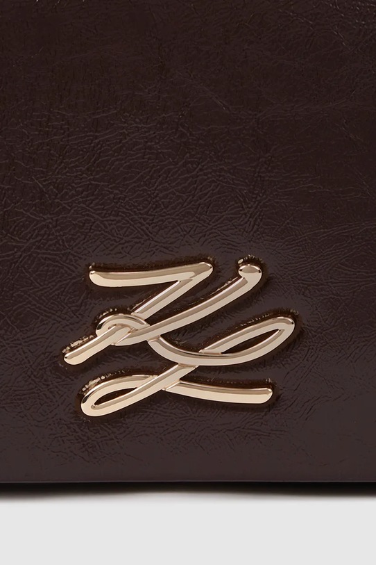 Accesorii Karl Lagerfeld poșetă de piele A4W30106 burgundia