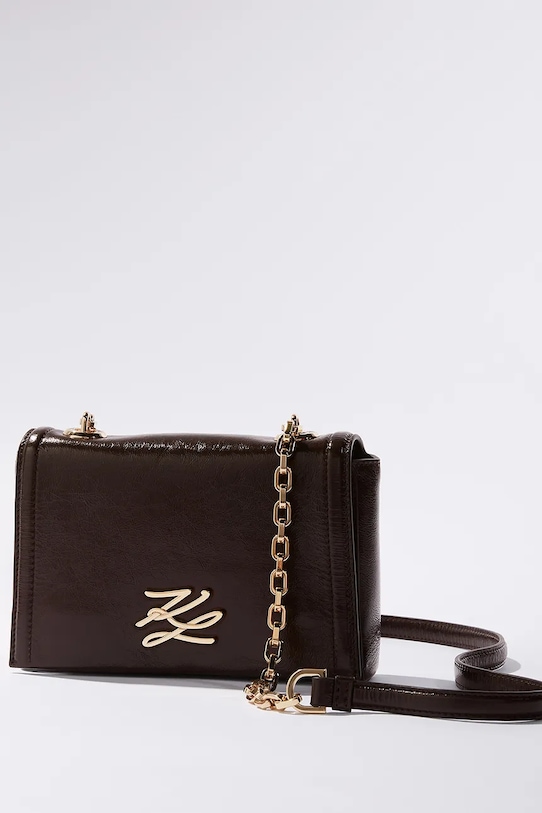 Karl Lagerfeld poșetă de piele A4W30106 burgundia