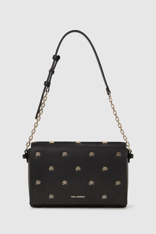 Kožená kabelka Karl Lagerfeld K/AUTOGRAPH usňová koža čierna A4W30109