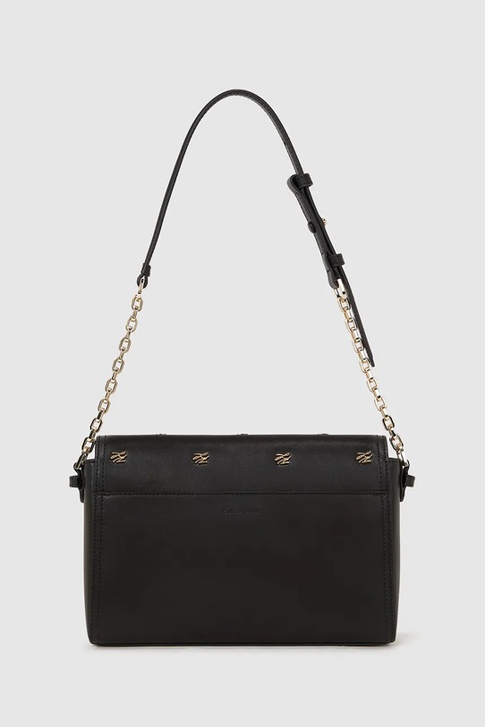 Kožená kabelka Karl Lagerfeld A4W30109 černá AW25