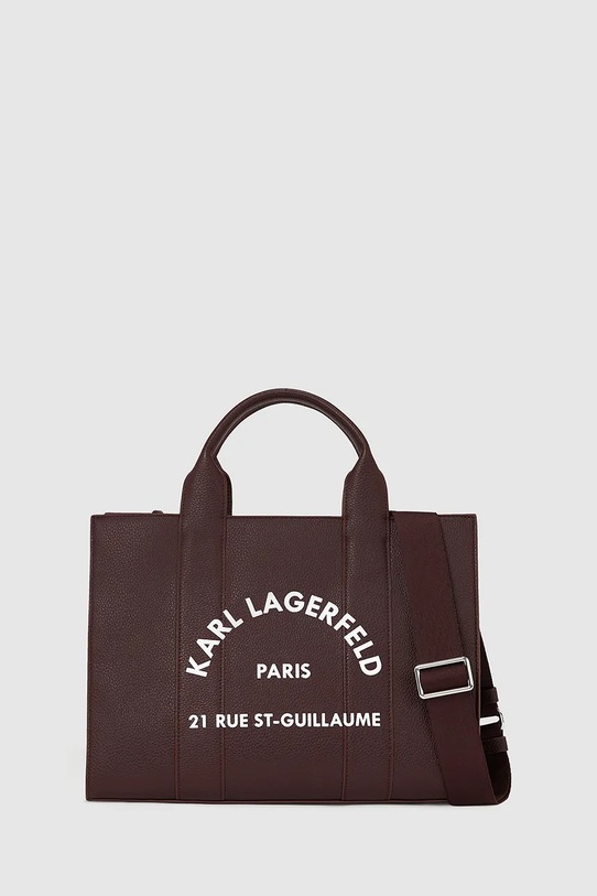Τσάντα Karl Lagerfeld απομίμηση λείου δέρματος μπορντό A4W30264