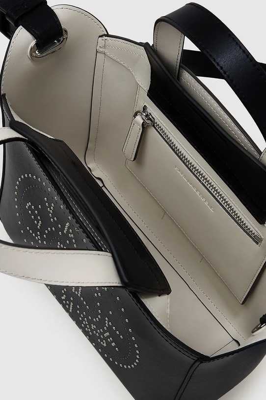 Karl Lagerfeld torebka skórzana K/CIRCLE czarny A4W30070