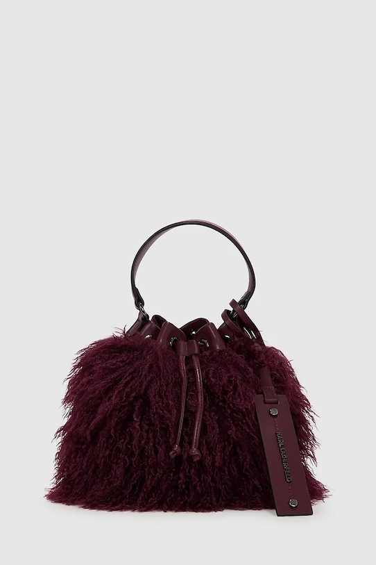 Karl Lagerfeld poșetă K/WEAVE uni burgundia A4W30078