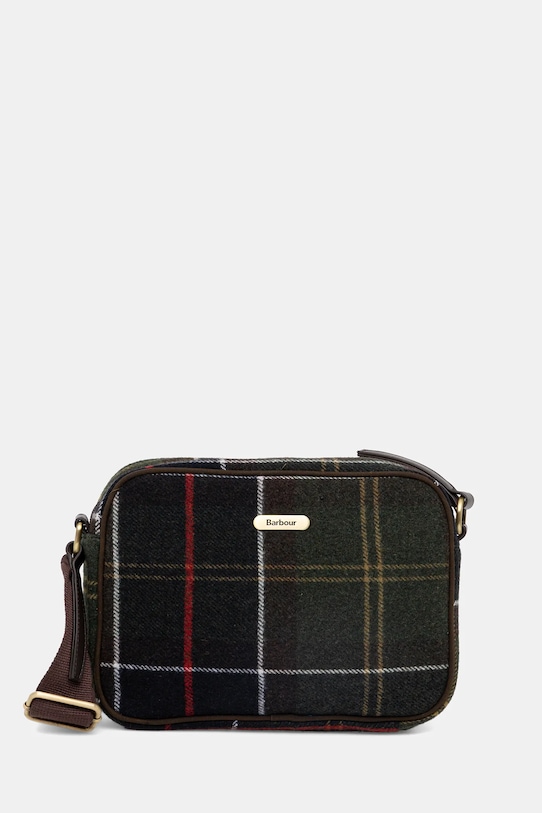 Сумочка з домішкою вовни Barbour візерунок зелений LBA0478
