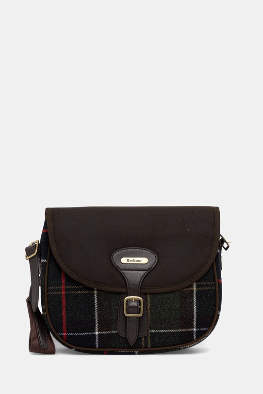 Barbour torebka z dodatkiem wełny nie mieści A4 zielony LBA0479