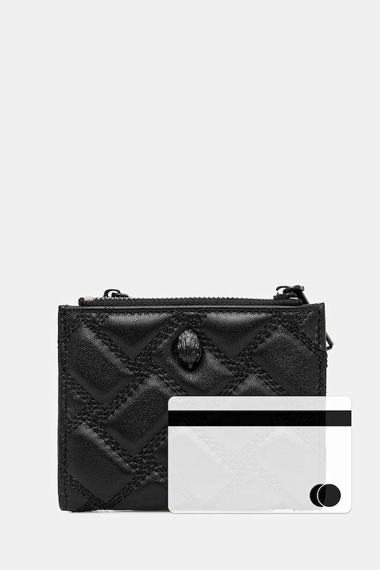 Kurt Geiger London portfel skórzany MINI PURSE KENSINGTON 648500109 czarny