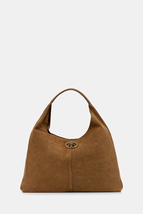 Kurt Geiger London torebka skórzana CHELSEA skóra zamszowa zielony 5049733209