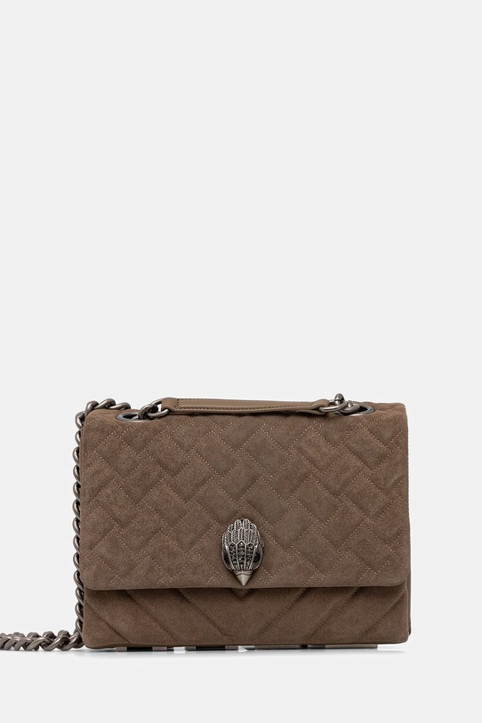 Semišová kabelka Kurt Geiger London KENSINGTON nášivka hnědá 9959847209