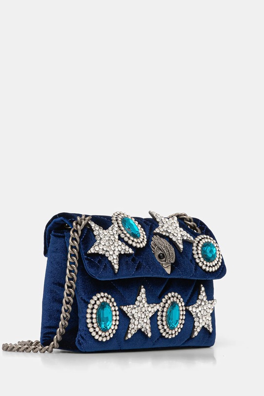 Kurt Geiger London torebka welurowa VELVET MINI KENSINGTON 5018780789 granatowy AW25