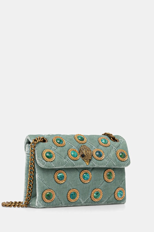 Kurt Geiger London torebka welurowa VELVET MINI KENSINGTON 5018373789 zielony AW25