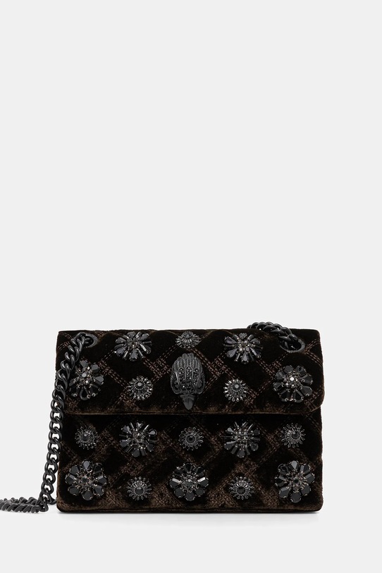 Kurt Geiger London torebka VELVET MINI KENSINGTON tekstylny brązowy 5018331789