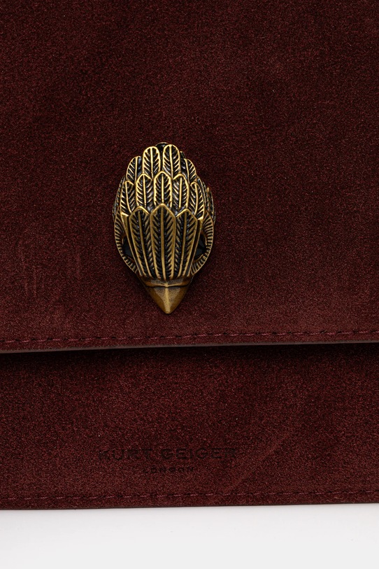 Akcesoria Kurt Geiger London torebka zamszowa SHOREDITCH 9540454209 bordowy