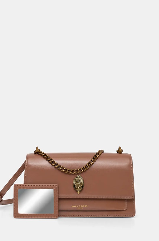 Kožená kabelka Kurt Geiger London SHOREDITCH usňová koža hnedá 4998424319