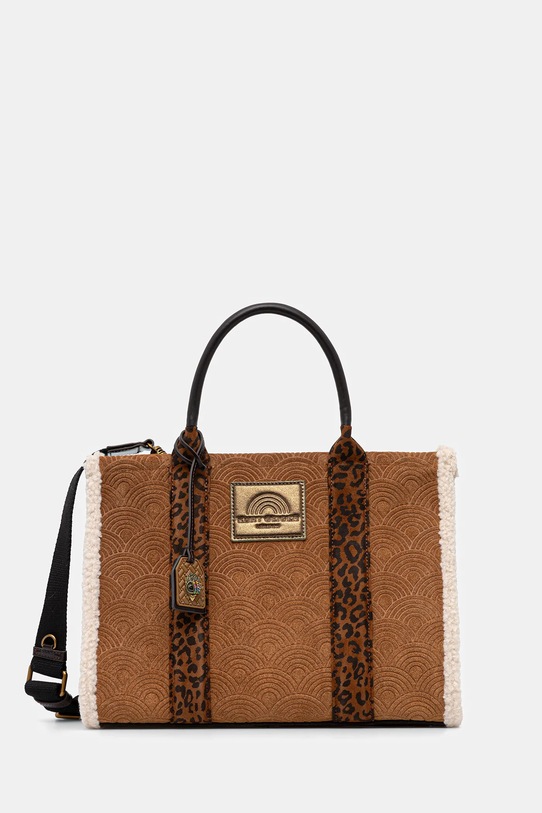 Kurt Geiger London torebka zamszowa SOUTHBANK nie mieści A4 brązowy 5033548219