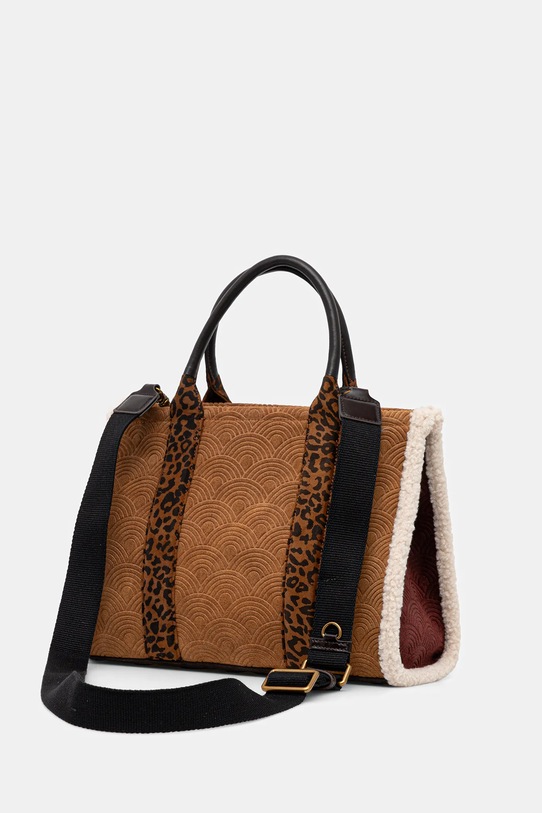 Akcesoria Kurt Geiger London torebka zamszowa SOUTHBANK 5033548219 brązowy