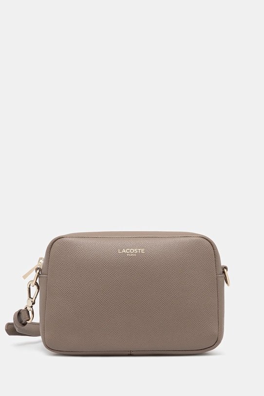 Lacoste geantă de piele uni maro NF5100PH