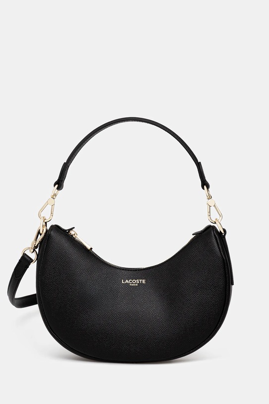 Δερμάτινη τσάντα Lacoste λείο μαύρο NF5101PH