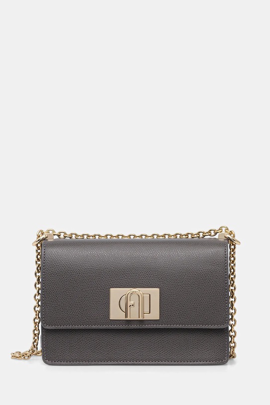 Шкіряна сумочка Furla аплікація сірий BAFKACO.ARE000.4283S