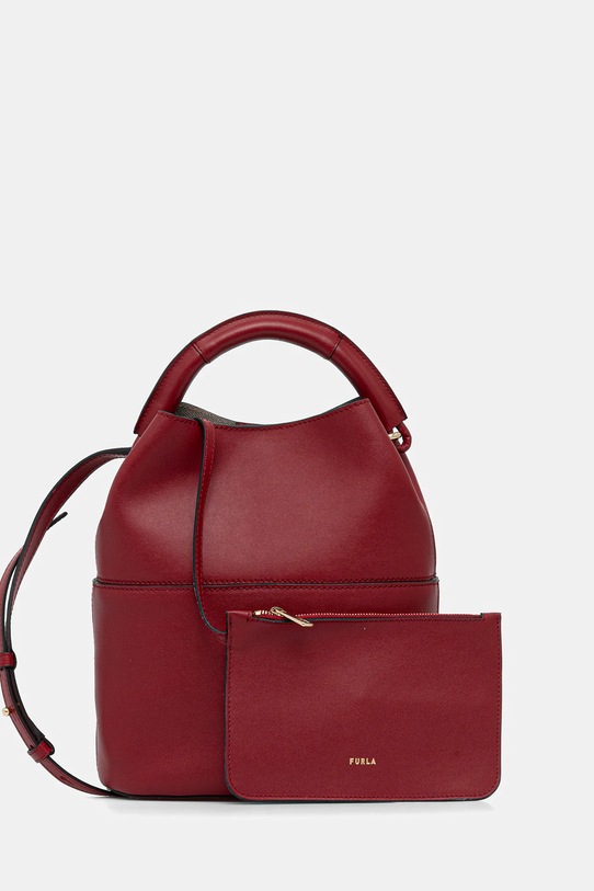 Furla geantă de piele uni burgundia WB01867.BX3169.4078S