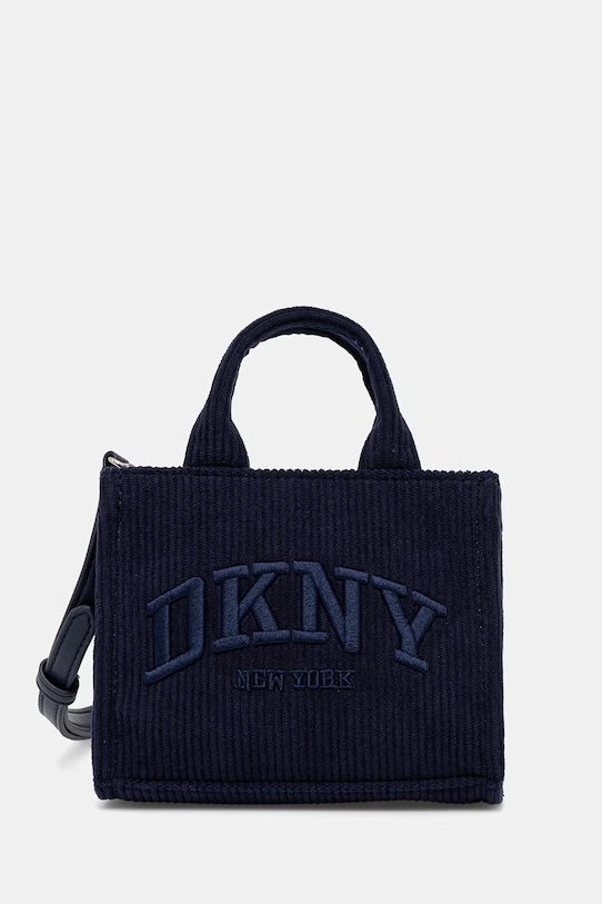 Dkny torebka sztruksowa HADLEE tekstylny granatowy R53ADM56
