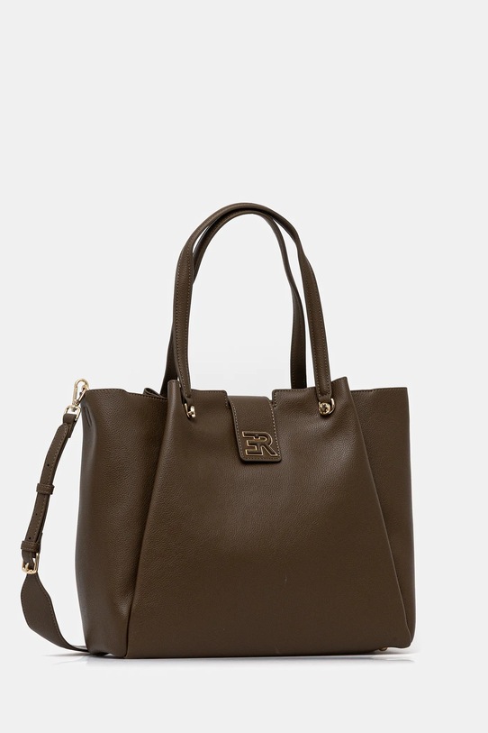 Kožená kabelka Ermanno Scervino 12401984 hnědá AW25