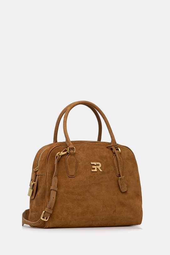 Kožená kabelka Ermanno Scervino 12402062 hnědá AW25