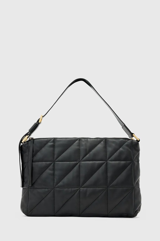 Шкіряна сумочка AllSaints EDBURY лицьова шкіра чорний W345XD