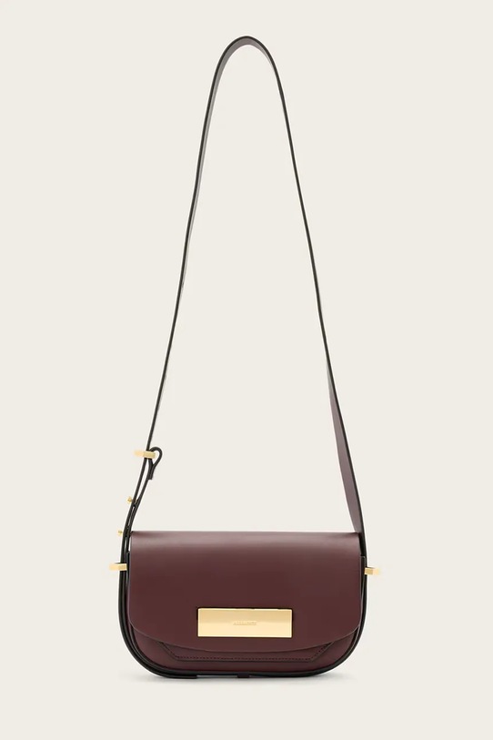 AllSaints torebka skórzana ETTA skóra licowa bordowy W294XD