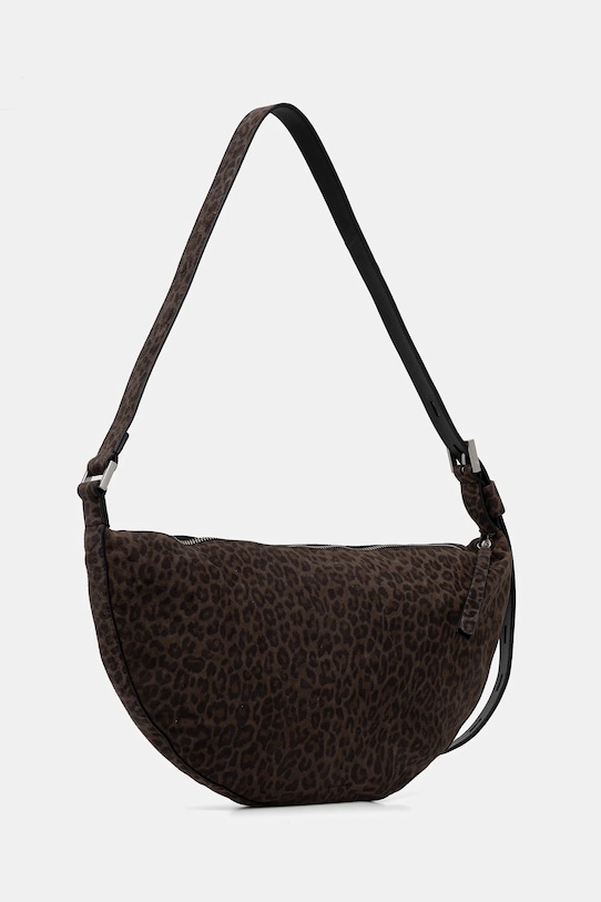 AllSaints torebka zamszowa HALFMOON W357XD brązowy AW25