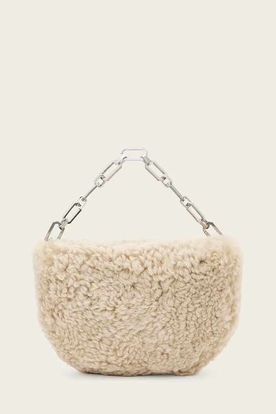 AllSaints torebka wełniana MADEA skóra licowa beżowy W221XD