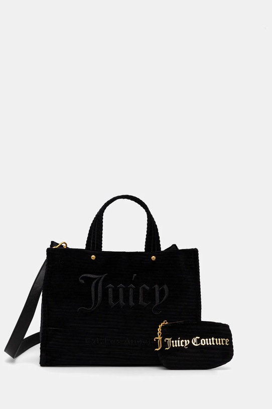Juicy Couture torebka Iris Velvet tekstylny czarny BIJIR8941WC9