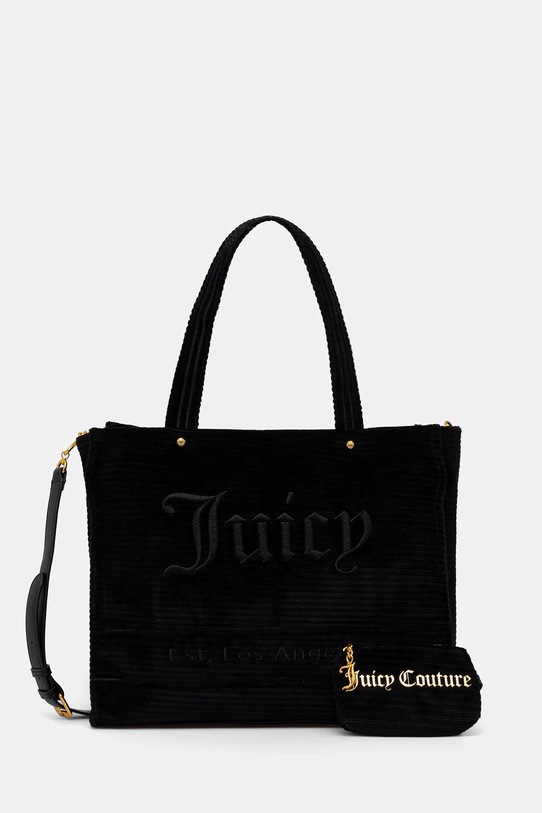Τσάντα Juicy Couture Iris Velvet υφασμάτινο μαύρο BIJIR8942WC9