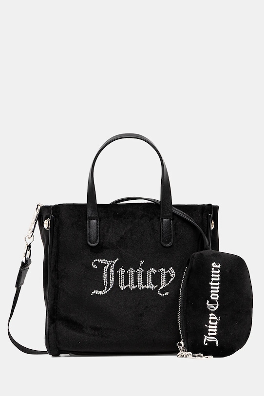 Τσάντα Juicy Couture Iris Velvet υφασμάτινο μαύρο BIJIR8945WZC