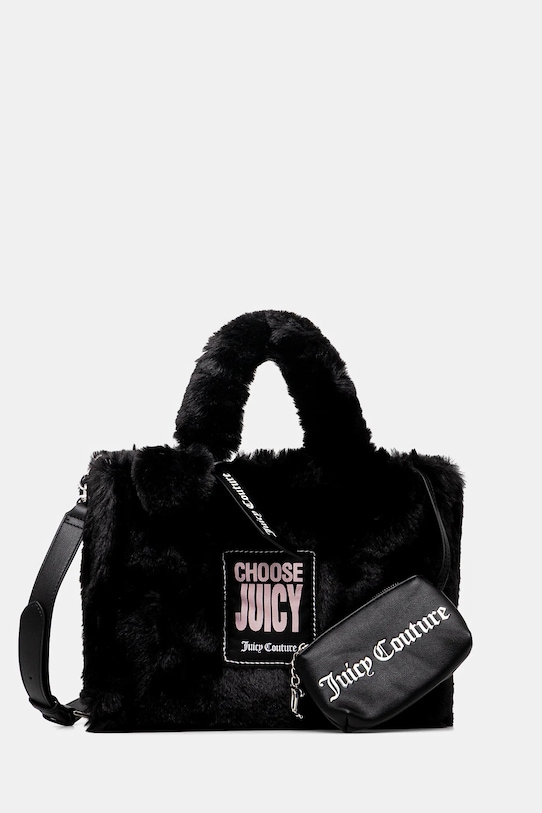 Juicy Couture torebka Iris Fur nie mieści A4 czarny BIJIR8956WZC