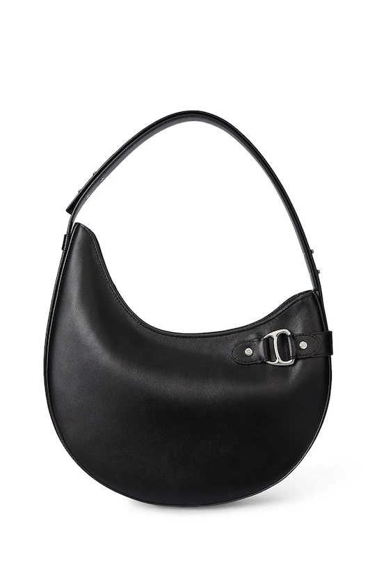 Шкіряна сумочка Lauren Ralph Lauren лицьова шкіра чорний 431980156