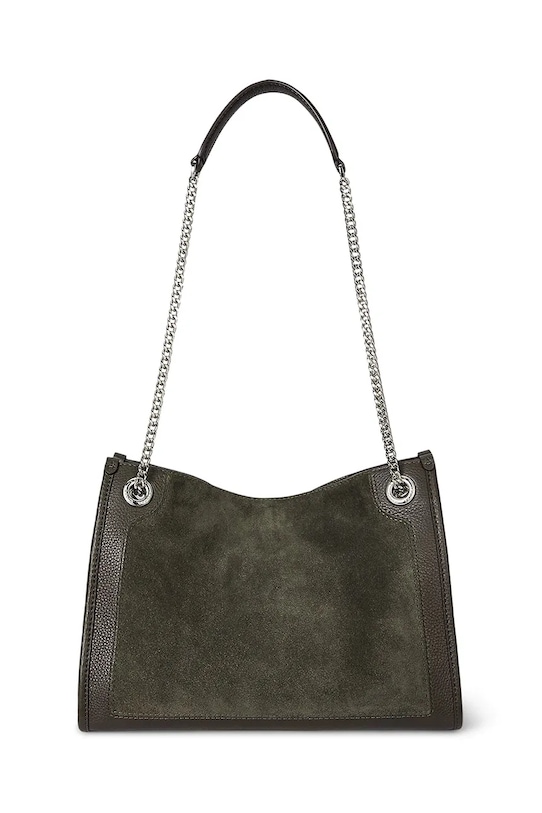 Accesorii Lauren Ralph Lauren geantă de mână din piele întoarsă 431980175 verde