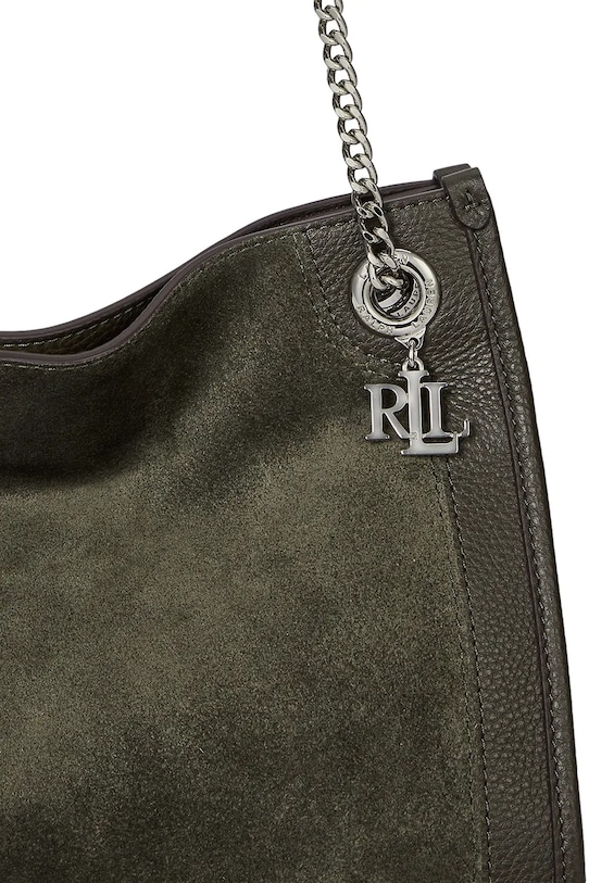 Lauren Ralph Lauren geantă de mână din piele întoarsă 431980175 verde